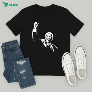 Rania Khalek Wearing Nelson Mandela Raise Hand T-Shirt