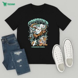 Samurai Vs Dragon Vs Tiger Conquer Barbell T-Shirt