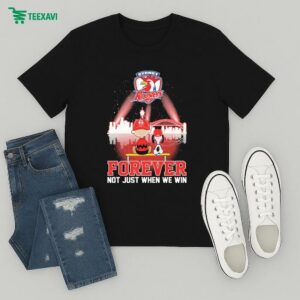 Snoopy And Charlie Brown Sydney Roosters Forever Not Just When We Win The Peanuts Skyline T-Shirt
