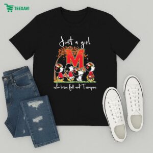 Snoopy The Peanuts Just A Girl Who Loves Fall And Maryland Terrapins T-Shirt