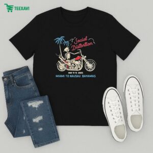 Social Distortion Miami To Nassau Bahamas May 9 13 2025 Skelly Motorcycle T-Shirt