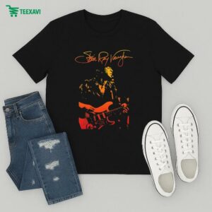 Stevie Ray Vaughan Gradient Photo Signature T-Shirt
