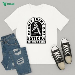 Stick To Your Guns My Only Enemy Is Me Orange County California Such Pain Skeleton Hand Knife T-Shirt