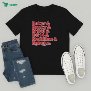 Tampa Bay Buccaneers Baker & Bucky & M1k3 & Cg14 & Mcmillan & Egbuka Names T-Shirt