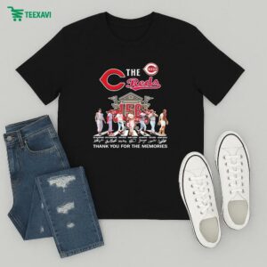The Cincinnati Reds Celebrate 156 Years 1869 2025 Thank You For The Memories Road Abbey Signatures T-Shirt