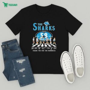 The Cronulla Sharks 58th Anniversary 1967-2025 Thank You For The Memories Road Abbey Signatures T-Shirt