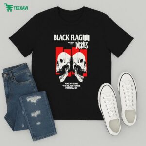 The Glass House Pomona Ca Black Flag Dickies Live Tour 2025 Skulls T-Shirt