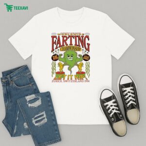 The International Farting Federation Worldwide Farting Championship Let It Rip Zurich Switzerland 1994 Brian Robert Jones T-Shirt