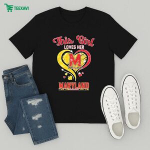 This Girl Loves Her Maryland Terrapins Diamond Heart T-Shirt