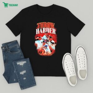 Throw Harder Baseball Flames Mlb T-Shirt
