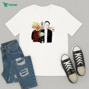 Trump And Elon Musk American Gothic Herr Plugs Liberty Statue Head T-Shirt
