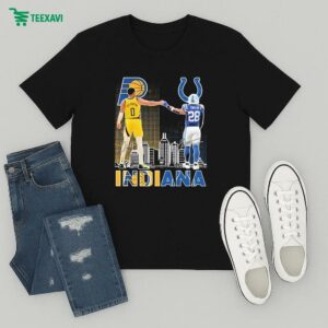 Tyrese Haliburton X Jonathan Taylor Indiana Pacers Indianapolis Colts In Indiana Signatures T-Shirt
