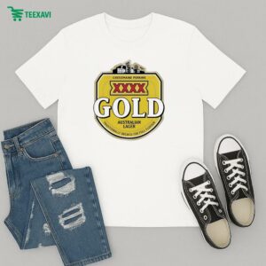 Xxxx Beer Gold Australian Lager Castlemaine Perkins Traditionally Brewed For Full Flavour Logo T-Shirt