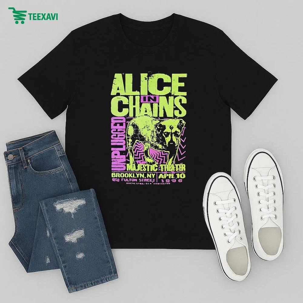 Alice In Chains Unplugged Majestic Brooklyn Ny Dog – T-shirt Alice In Chains Unplugged Majestic Brooklyn Ny Dog – T-shirt