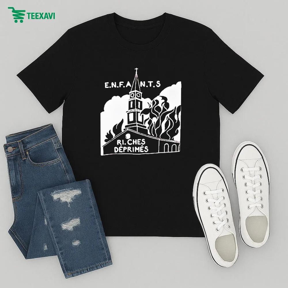 Enfants Riches Deprimes Burning Church – T-shirt Enfants Riches Deprimes Burning Church – T-shirt