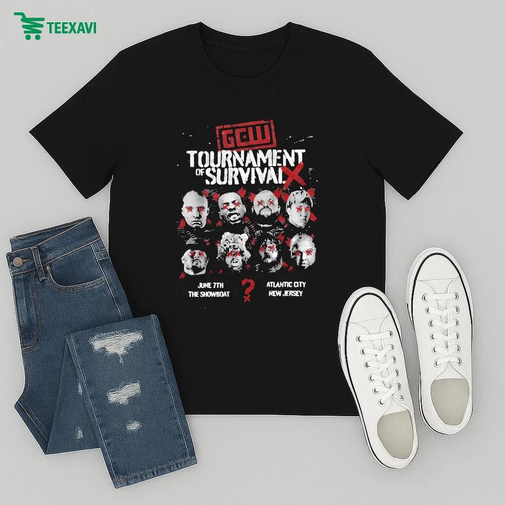 Gcw Gamechangerwrestling Tournament Of Survival 10 Event – T-shirt Gcw Gamechangerwrestling Tournament Of Survival 10 Event – T-shirt