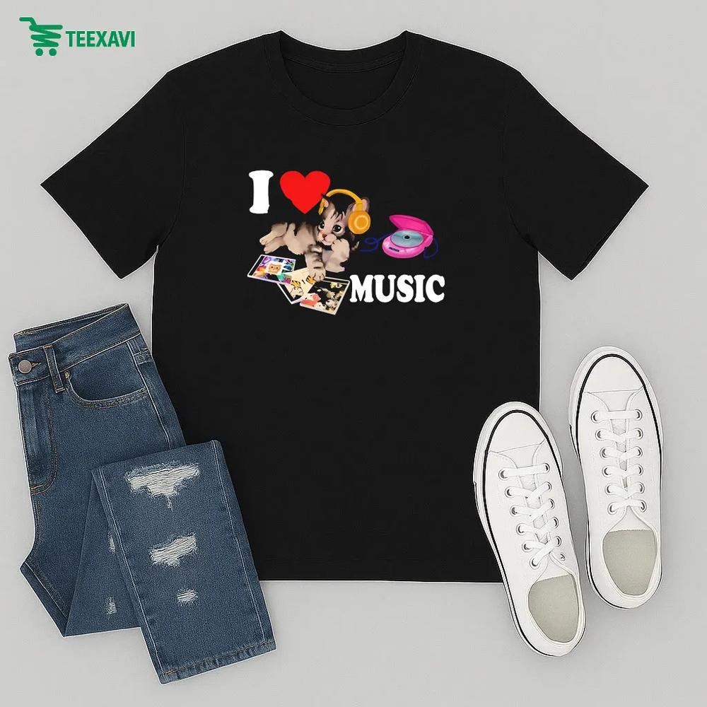I Love Music Cat 1 – T-shirt I Love Music Cat 1 – T-shirt