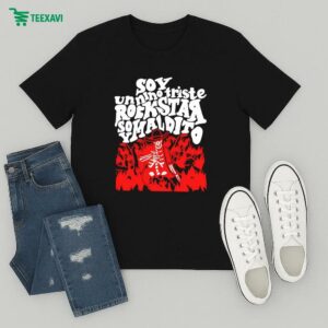 Junior H Sad Boyz Soy Un Nino Triste Rockstar Soy Maldito Skeleton T-Shirt
