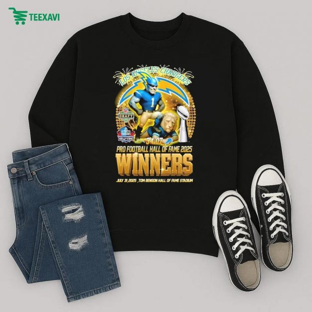 Los Angeles Chargers Pro Football Hall Of Fame 2025 Winners Tom Benson Stadium Nfl Mascot Sweatshirt