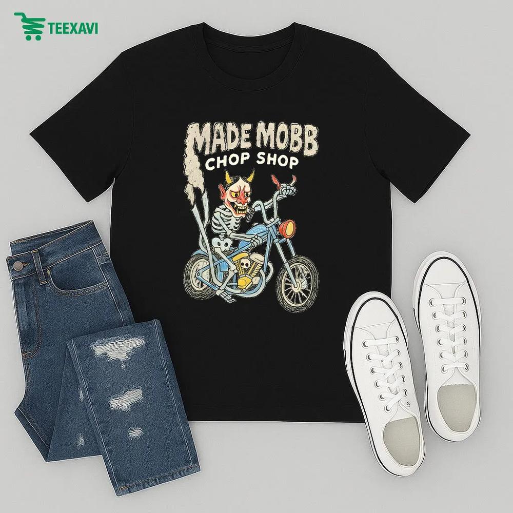 Made Mobb Chop Shop Skeleton Motor – T-shirt Made Mobb Chop Shop Skeleton Motor – T-shirt