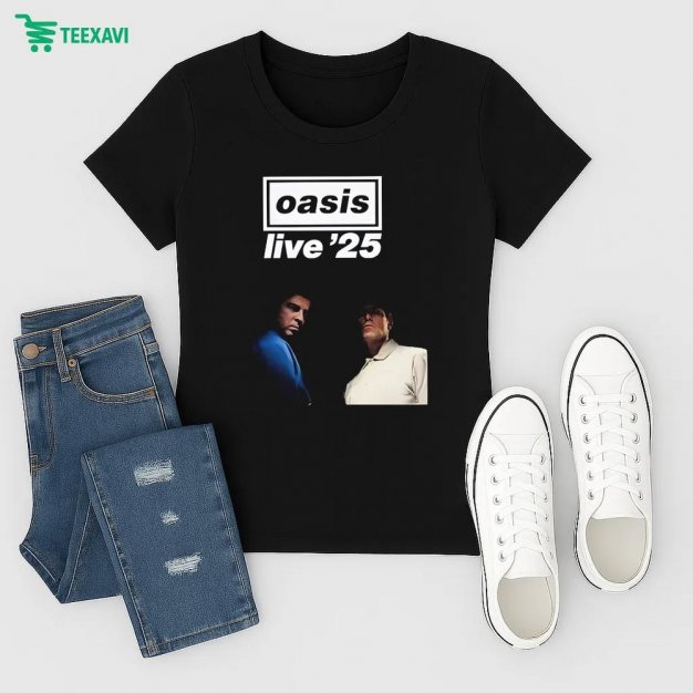 Oasis Music Poster For Live 2025 Tour With Moody Portrait Artwork Of Liam And Noel Ladies