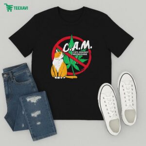 Official Leigh Mcnasty Cam Cats Against Meowjuana Anti T-Shirt