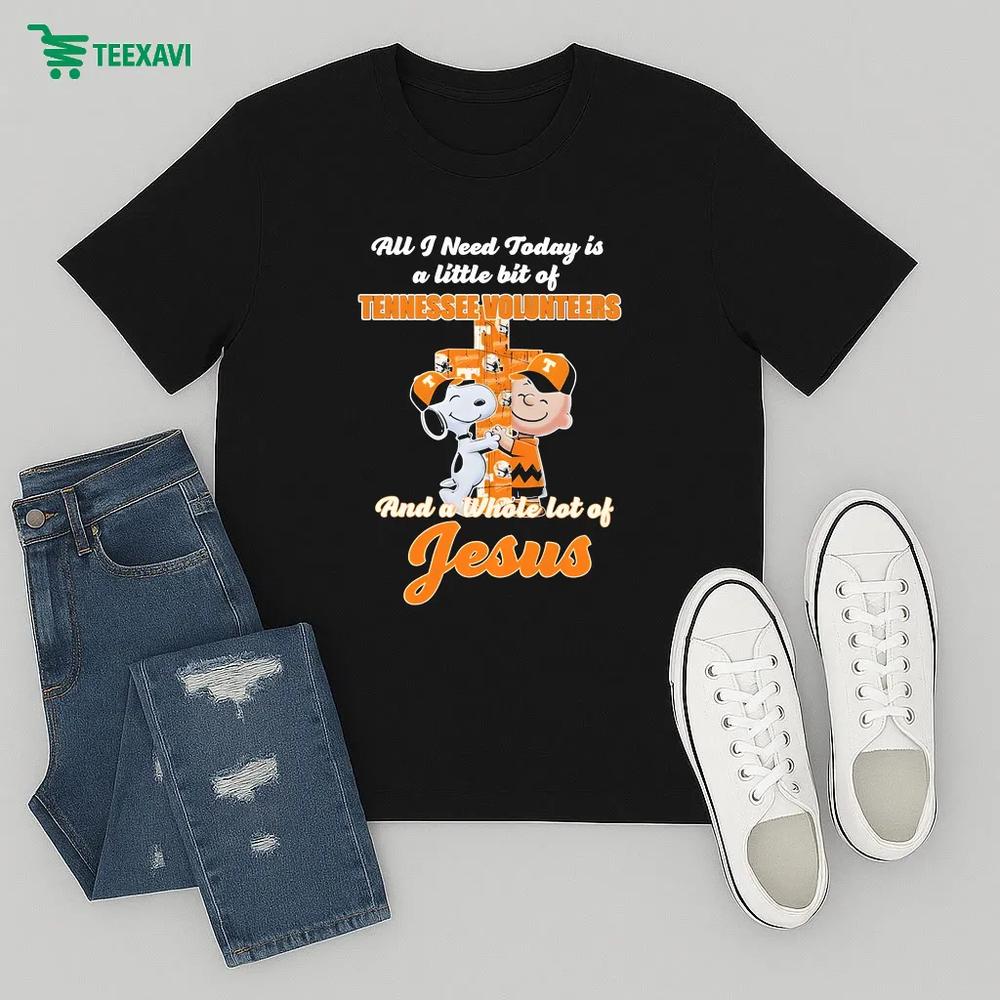 Snoopy And Charlie Brown All I Need Today Is A Little Bit Of Tennessee Volunteers And A Whole Lot Of Jesus – T-shirt Snoopy And Charlie Brown All I Need Today Is A Little Bit Of Tennessee Volunteers And A Whole Lot Of Jesus – T-shirt