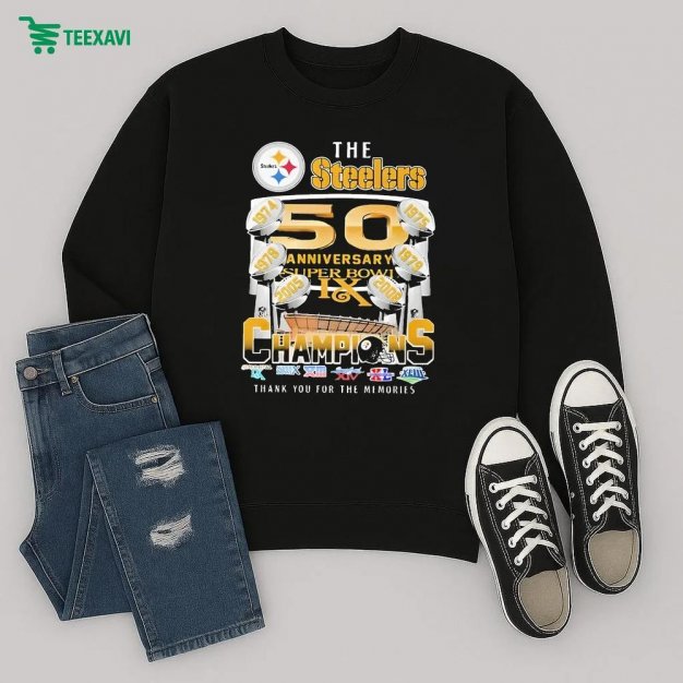 The Pittsburgh Steelers 50th Anniversary Super Bowl Champions Thank You For The Memories Sweatshirt
